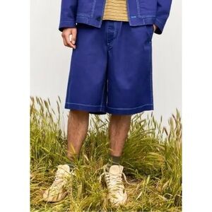 NWT MARNI x Uniqlo Wide Fit Boxy Shorts - Blue Soft Denim Loose Fit Shorts sz M